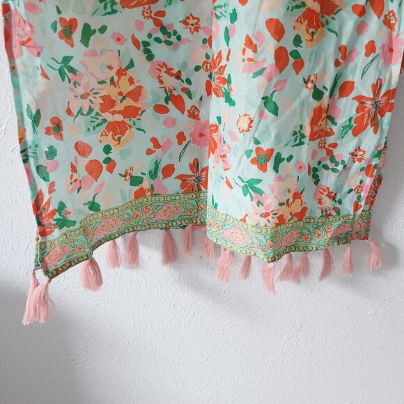 J.crew Women's Floral boho printed beach caftan size small - Picture 3 of 13